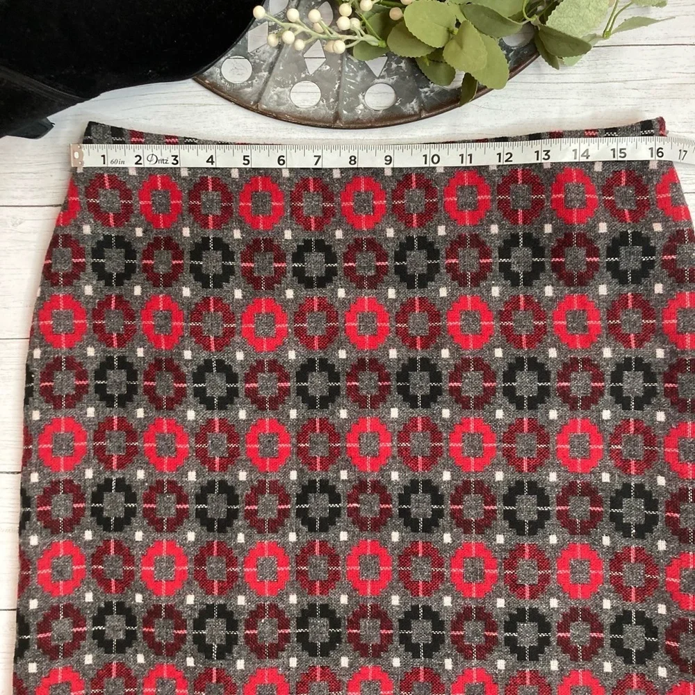 Talbots Wool Blend Geometric Mini Skirt